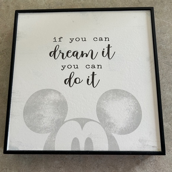 Black and white framed Mickey Mouse picture. - Picture 1 of 3